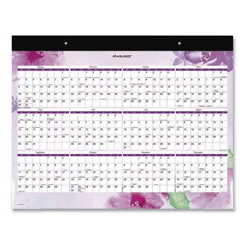 Beautiful Day Desk Pad Calendar, Floral Artwork, 21.75 x 17, Assorted Color Sheets, Black Binding, 12-Month (Jan-Dec): 2024. Picture 2