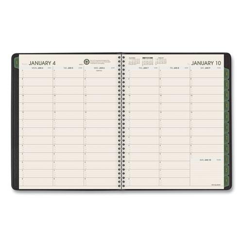 Recycled Weekly Vertical-Column Format Appointment Book, 8.75 x 7, Black Cover, 12-Month (Jan to Dec): 2024. Picture 2