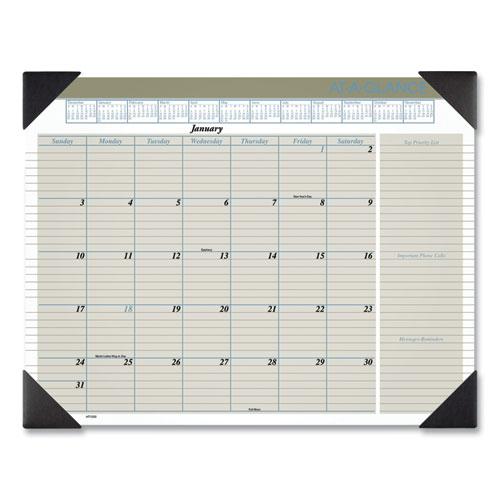Executive Monthly Desk Pad Calendar, 22 x 17, White Sheets, Black Corners, 12-Month (Jan to Dec): 2024. Picture 1
