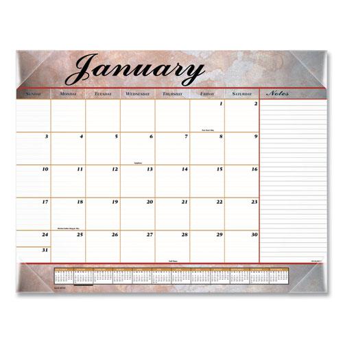 Marbled Desk Pad, Marbled Artwork, 22 x 17, White/Multicolor Sheets, Clear Corners, 12-Month (Jan to Dec): 2024. Picture 1