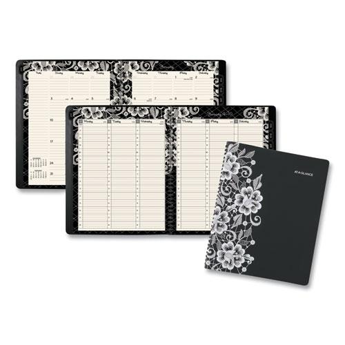 Lacey Weekly Block Format Professional Appointment Book, Lacey Artwork, 11 x 8.5, Black/White, 13-Month (Jan-Jan): 2024-2025. Picture 1