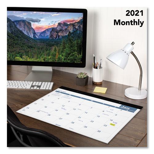Easy-to-Read Monthly Desk Pad, 22 x 17, White/Blue Sheets, Black Binding, Clear Corners, 12-Month (Jan to Dec): 2024. Picture 4