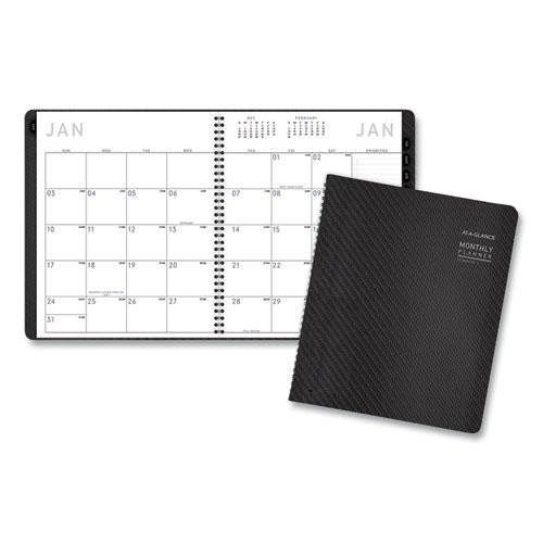Contemporary Monthly Planner, Premium Paper, 11 x 9, Graphite Cover, 12-Month (Jan to Dec): 2024. Picture 1
