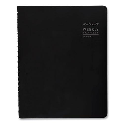 Contemporary Weekly/Monthly Planner, Vertical-Column Format, 11 x 8.25, Black Cover, 12-Month (Jan to Dec): 2024. Picture 4