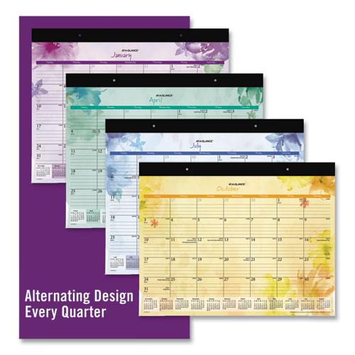 Beautiful Day Desk Pad Calendar, Floral Artwork, 21.75 x 17, Assorted Color Sheets, Black Binding, 12-Month (Jan-Dec): 2024. Picture 3