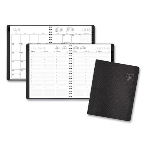 Contemporary Weekly/Monthly Planner, Vertical-Column Format, 11 x 8.25, Graphite Cover, 12-Month (Jan to Dec): 2024. Picture 1