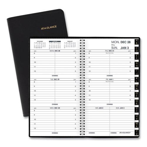 Compact Weekly Appointment Book, 6.25 x 3.25, Black Cover, 12-Month (Jan to Dec): 2022. Picture 3