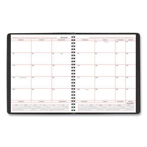 Monthly Planner in Business Week Format, 10 x 8, Black Cover, 12-Month (Jan to Dec): 2024. Picture 2