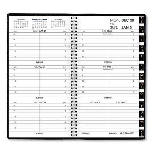 Compact Weekly Appointment Book, 6.25 x 3.25, Black Cover, 12-Month (Jan to Dec): 2022. Picture 2