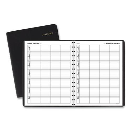 Four-Person Group Daily Appointment Book, 11 x 8, Black Cover, 12-Month (Jan to Dec): 2024. Picture 1