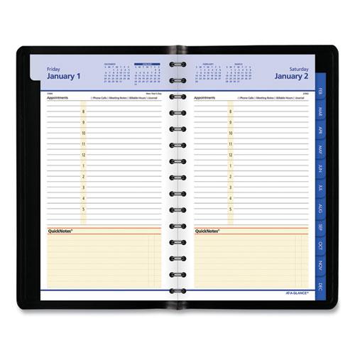 QuickNotes Daily/Monthly Appointment Book, 8.5 x 5.5, Black Cover, 12-Month (Jan to Dec): 2023. Picture 2