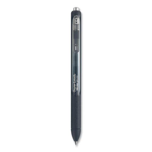 InkJoy Gel Pen, Retractable, Fine 0.5 mm, Black Ink, Black/Smoke Barrel, 8/Pack. Picture 2