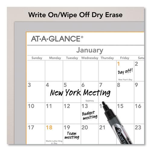 WallMates Self-Adhesive Dry Erase Yearly Planning Surfaces, 24 x 18, White/Gray/Orange Sheets, 12-Month (Jan to Dec): 2024. Picture 3