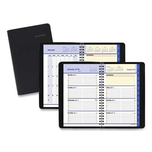 QuickNotes Weekly Block Format Appointment Book, 8.5 x 5.5, Black Cover, 12-Month (Jan to Dec): 2024. Picture 1