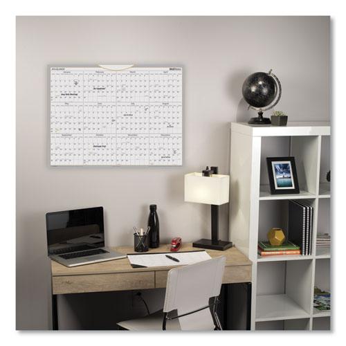 WallMates Self-Adhesive Dry Erase Yearly Planning Surfaces, 24 x 18, White/Gray/Orange Sheets, 12-Month (Jan to Dec): 2024. Picture 2
