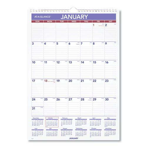 Monthly Wall Calendar with Ruled Daily Blocks, 12 x 17, White Sheets, 12-Month (Jan to Dec): 2024. Picture 1