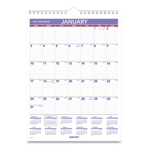 Monthly Wall Calendar with Ruled Daily Blocks, 8 x 11, White Sheets, 12-Month (Jan to Dec): 2024. Picture 1