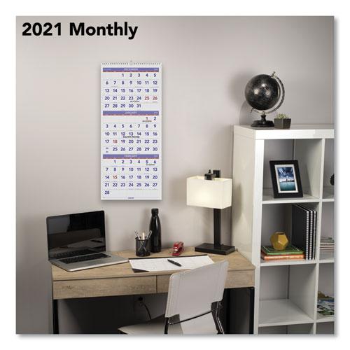 Deluxe Three-Month Reference Wall Calendar, Vertical Orientation, 12 x 27, White Sheets, 14-Month (Dec to Jan): 2023 to 2025. Picture 3