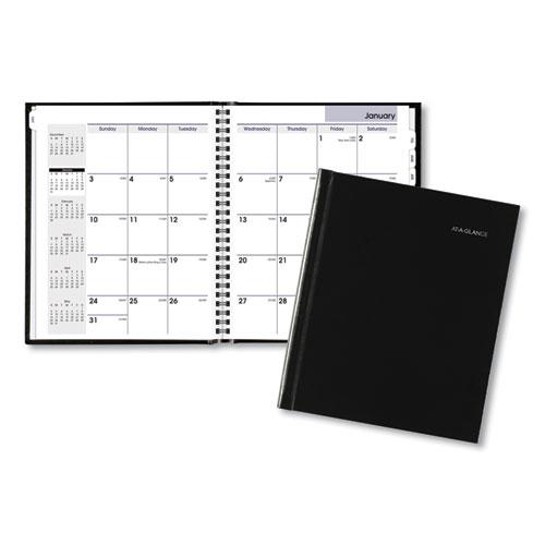 DayMinder Hard-Cover Monthly Planner with Memo Section, 8.5 x 7, Black Cover, 12-Month (Jan to Dec): 2024. Picture 1