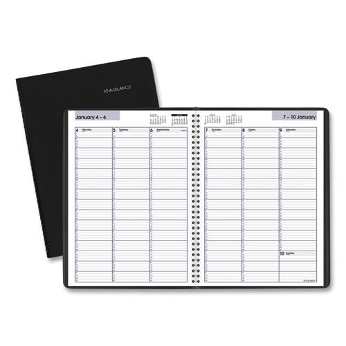 DayMinder Weekly Appointment Book, Vertical-Column Format, 11 x 8, Black Cover, 12-Month (Jan to Dec): 2024. Picture 1