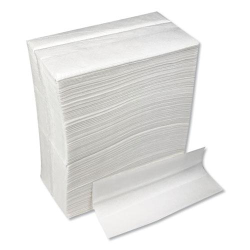 Tall-Fold Napkins, 1-Ply, 7 x 13 1/4, White, 10,000/Carton. Picture 2