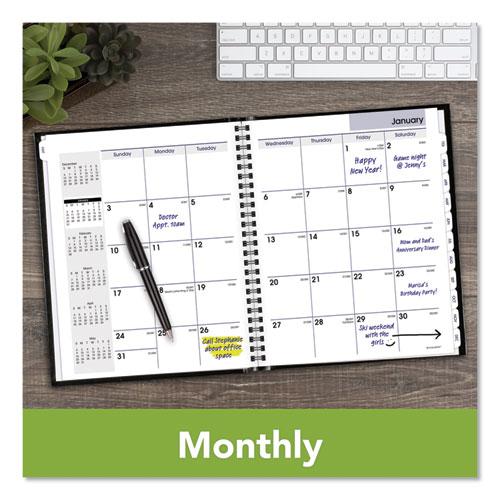 DayMinder Hard-Cover Monthly Planner with Memo Section, 8.5 x 7, Black Cover, 12-Month (Jan to Dec): 2024. Picture 6