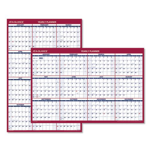 Erasable Vertical/Horizontal Wall Planner, 24 x 36, White/Blue/Red Sheets, 12-Month (Jan to Dec): 2024. Picture 1