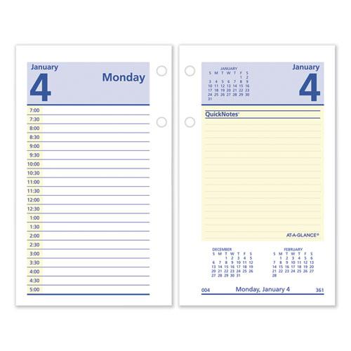QuickNotes Desk Calendar Refill, 3.5 x 6, White/Yellow/Blue Sheets, 12-Month (Jan to Dec): 2024. Picture 1