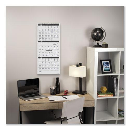 Three-Month Reference Wall Calendar, Contemporary Artwork/Formatting, 12 x 27, White Sheets, 15-Month (Dec-Feb): 2023 to 2025. Picture 2