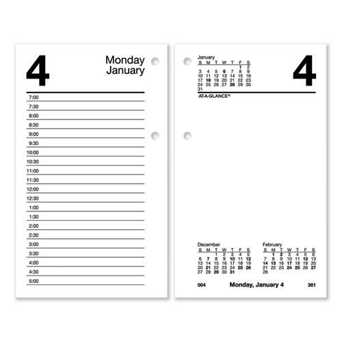 Desk Calendar Refill with Tabs, 3.5 x 6, White Sheets, 12-Month (Jan to Dec): 2024. Picture 1