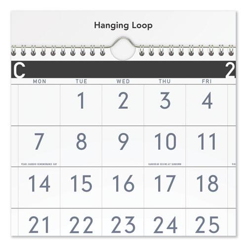 Three-Month Reference Wall Calendar, Contemporary Artwork/Formatting, 12 x 27, White Sheets, 15-Month (Dec-Feb): 2023 to 2025. Picture 3