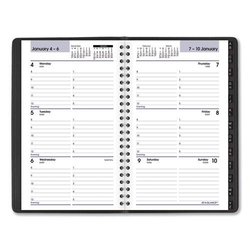 DayMinder Block Format Weekly Appointment Book, Tabbed Telephone/Add Section, 8.5 x 5.5, Black, 12-Month (Jan-Dec): 2023. Picture 2