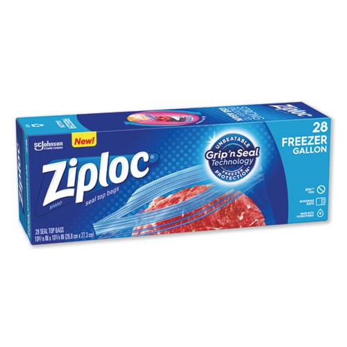 Zipper Freezer Bags, 1 gal, 2.7 mil, 9.6" x 12.1", Clear, 28/Box. Picture 4