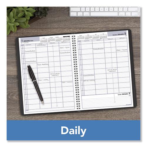 DayMinder Four-Person Group Daily Appointment Book, 11 x 8, Black Cover, 12-Month (Jan to Dec): 2024. Picture 6