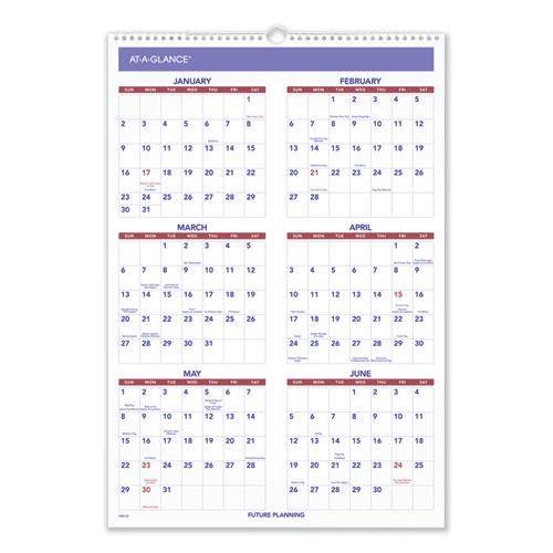 Three-Month Wall Calendar, 15.5 x 22.75, White Sheets, 12-Month (Jan to Dec): 2024. Picture 2