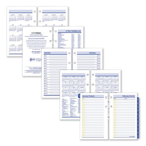 QuickNotes Desk Calendar Refill, 3.5 x 6, White/Yellow/Blue Sheets, 12-Month (Jan to Dec): 2024. Picture 3