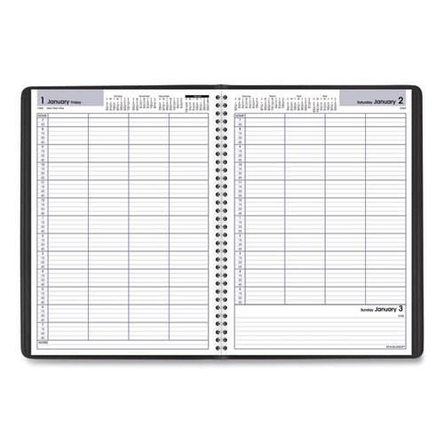 DayMinder Four-Person Group Daily Appointment Book, 11 x 8, Black Cover, 12-Month (Jan to Dec): 2024. Picture 2