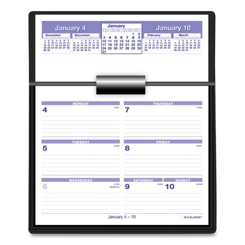 Flip-A-Week Desk Calendar and Base, 7 x 5.5, White Sheets, 12-Month (Jan to Dec): 2024. Picture 1