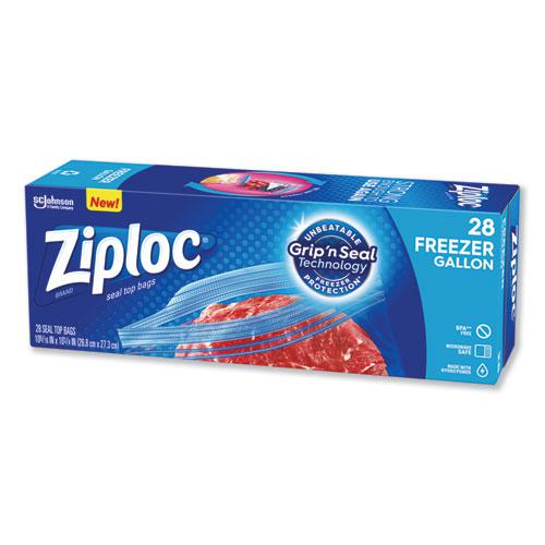 Zipper Freezer Bags, 1 gal, 2.7 mil, 9.6" x 12.1", Clear, 28/Box. Picture 5