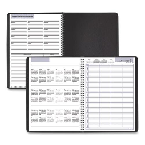 DayMinder Four-Person Group Daily Appointment Book, 11 x 8, Black Cover, 12-Month (Jan to Dec): 2024. Picture 4