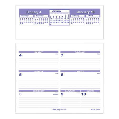 Flip-A-Week Desk Calendar and Base, 7 x 5.5, White Sheets, 12-Month (Jan to Dec): 2024. Picture 2
