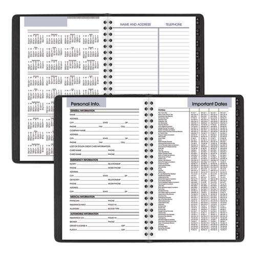 DayMinder Block Format Weekly Appointment Book, Tabbed Telephone/Add Section, 8.5 x 5.5, Black, 12-Month (Jan-Dec): 2023. Picture 4