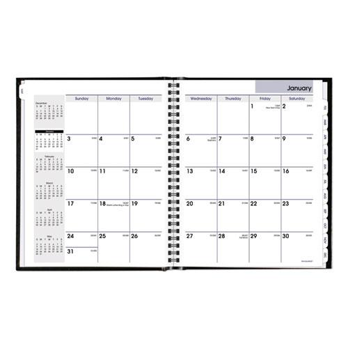 DayMinder Hard-Cover Monthly Planner with Memo Section, 8.5 x 7, Black Cover, 12-Month (Jan to Dec): 2024. Picture 2
