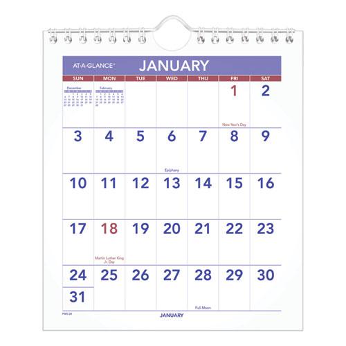 Mini Monthly Wall Calendar with Fold-Out Easel, 7 x 8, White Sheets, 12-Month (Jan to Dec): 2024. Picture 1