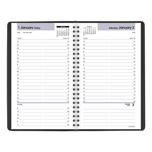 DayMinder Daily Appointment Book, 8.5 x 5.5, Black Cover, 12-Month (Jan to Dec): 2024. Picture 2