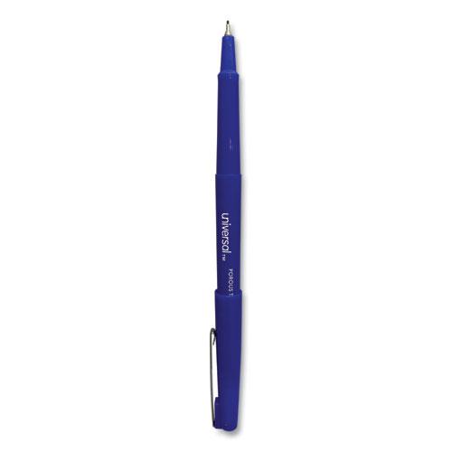 Porous Point Pen, Stick, Medium 0.7 mm, Blue Ink, Blue Barrel, Dozen. Picture 3