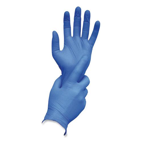 N400 Series Powder-Free Nitrile Gloves, Small, Blue, 100/Box. Picture 1