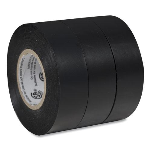 Pro Electrical Tape, 1" Core, 0.75" x 50 ft, Black, 3/Pack. Picture 3