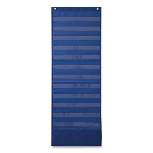 Deluxe Scheduling Pocket Chart, 13 Pockets, 13 x 36, Blue. Picture 4