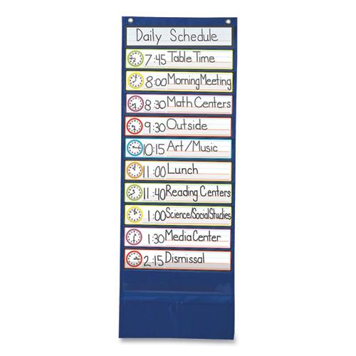 Deluxe Scheduling Pocket Chart, 13 Pockets, 13 x 36, Blue. Picture 5